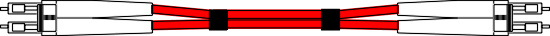 FCLCLCRD -  Red LC to LC 50/125 Multimode Fibre Optic Cable